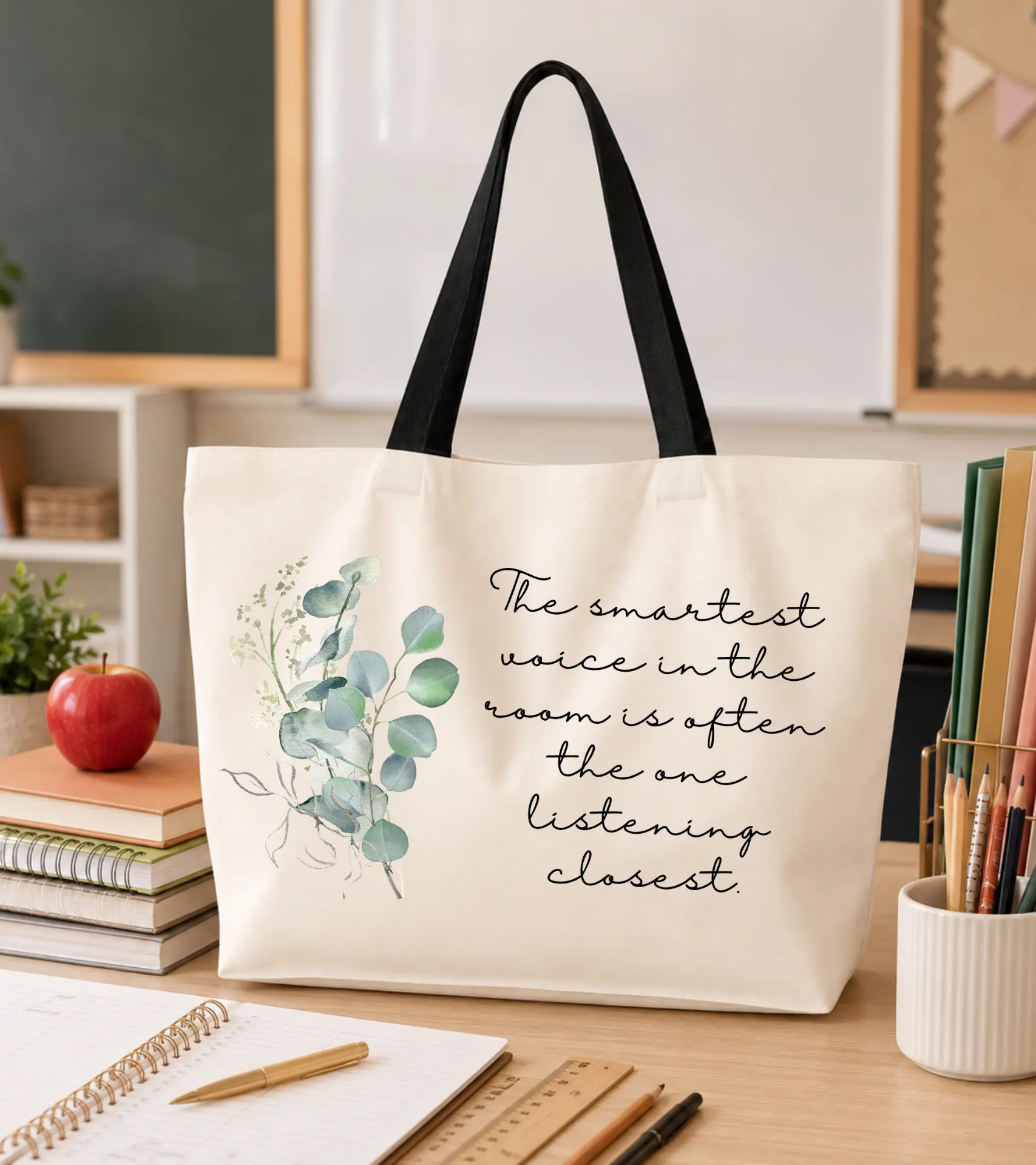 Large teacher tote bag as a non-food teacher gift