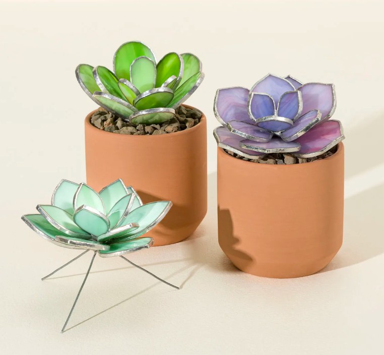 Stained glass succulent as a classroom decor gift for teachers