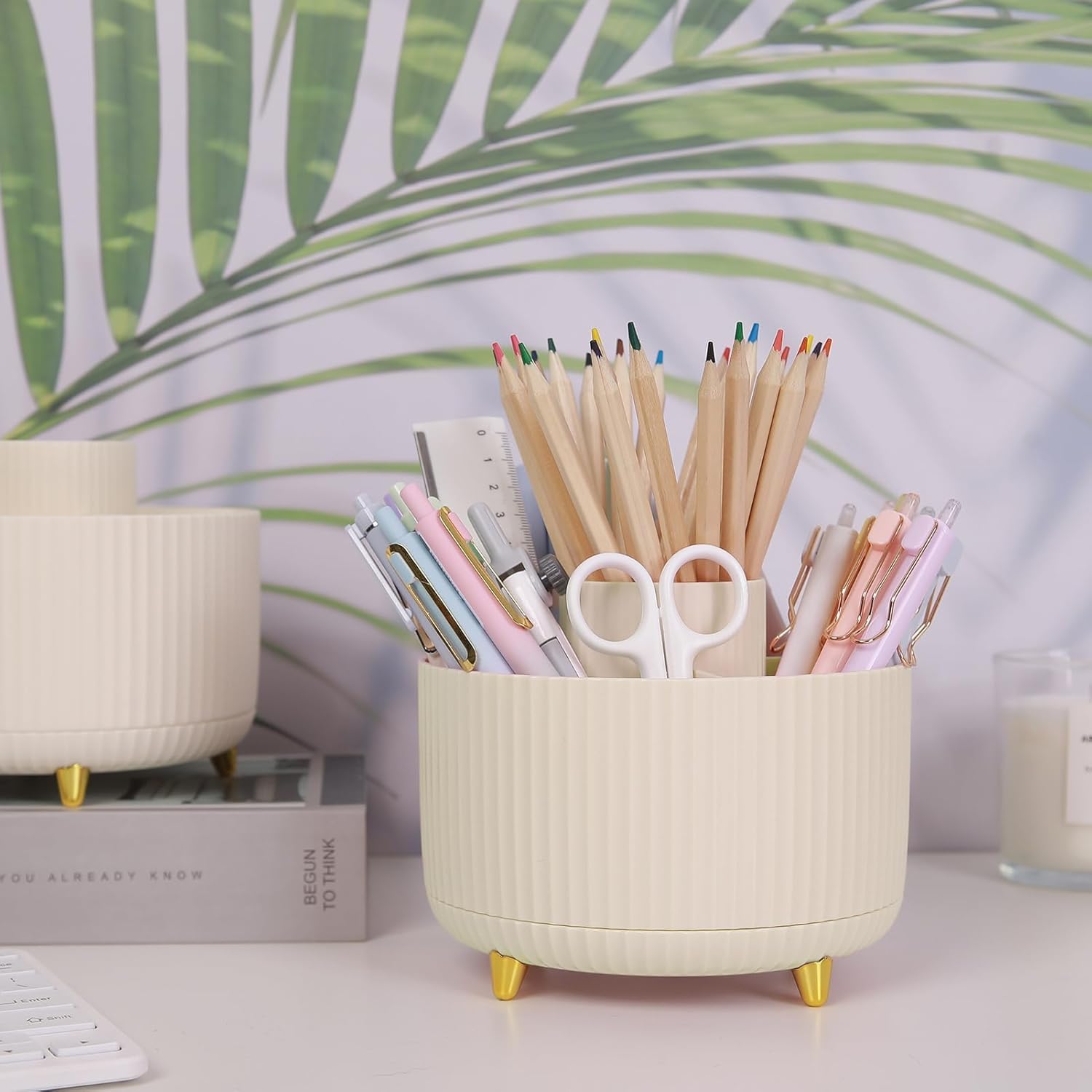 Rotating desk cup organizer as a teacher desk organizer gift