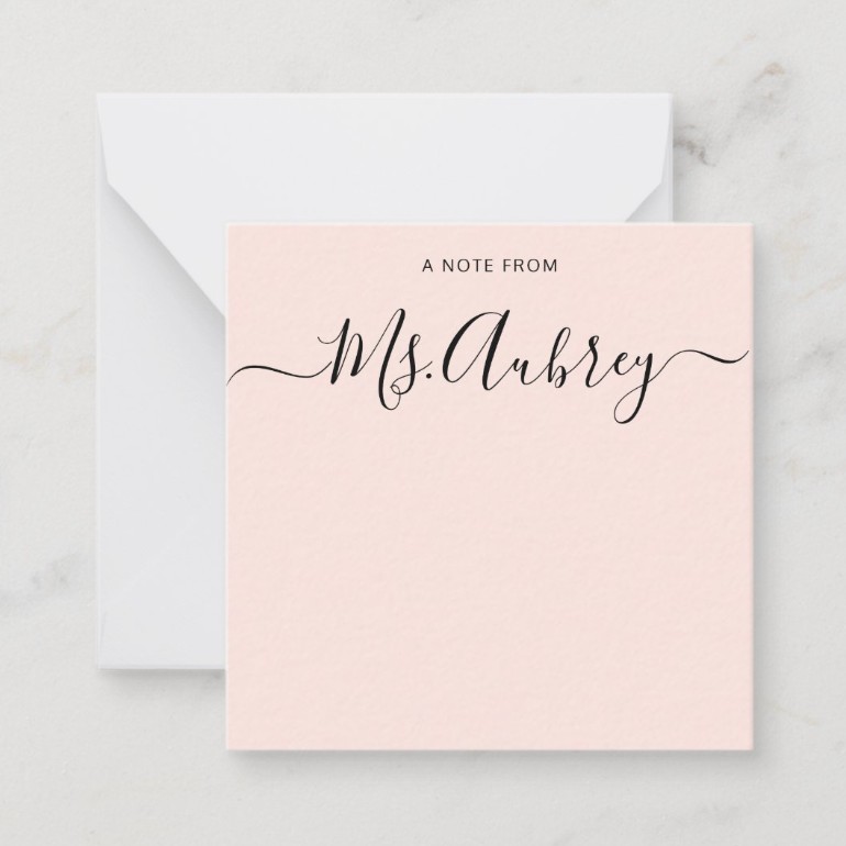 Personalized teacher note cards as a non-food teacher stationery gift