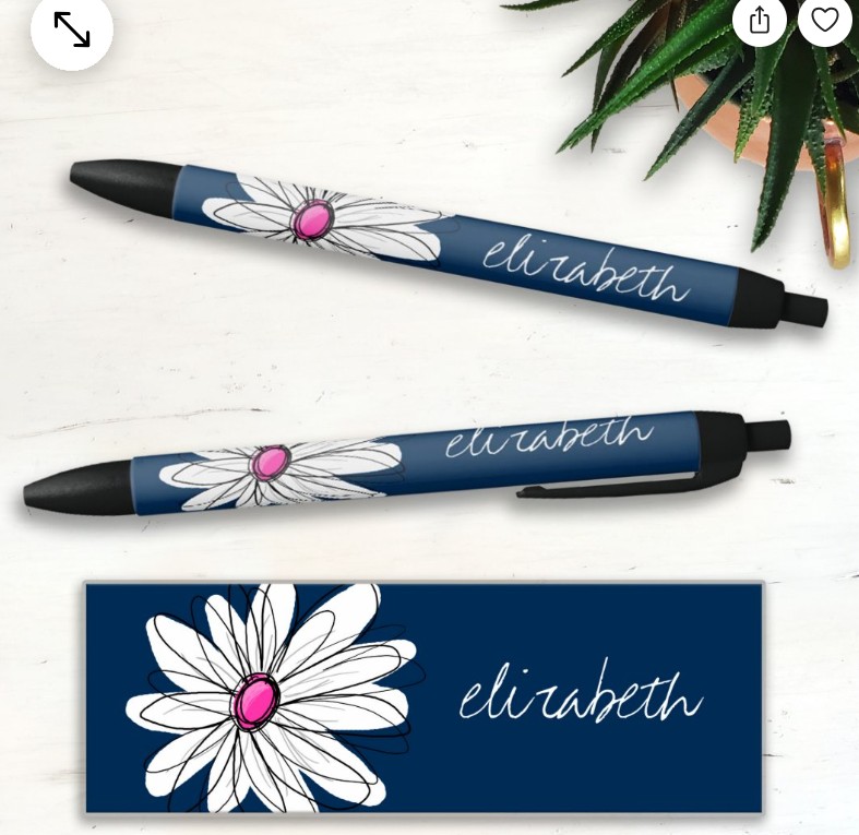 Custom floral two-pen set as a teacher pen gift